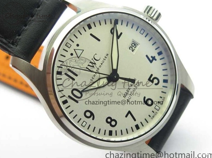 MIROTIME 0226 MARK XVIII IW327002 SS FKF 1:1 Best Edition White Dial On Black Leather Strap Affordable 7121